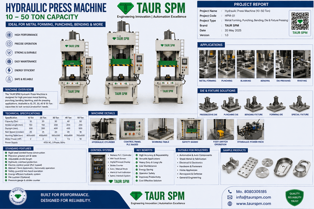 HPM-01  Hydraulic Press Machine (10–50 Ton Capacity)