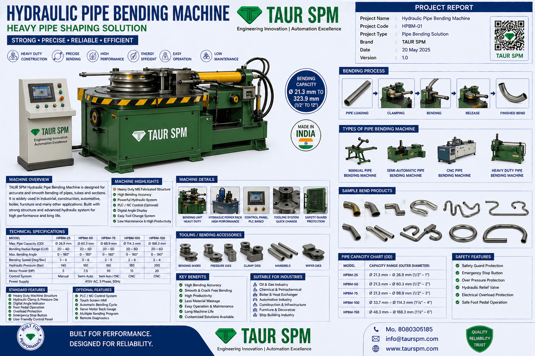 HPBM-25 / 50 / 75 / 100 / 150 Hydraulic Pipe Bending Machine