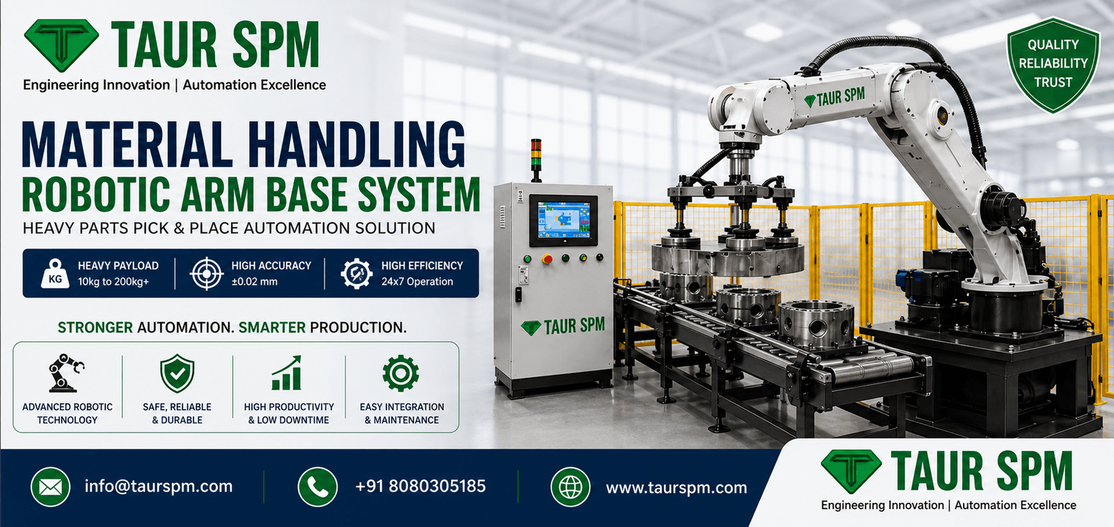 MH-RA-01  Material Handling Robotic Arm Base System Hero Image