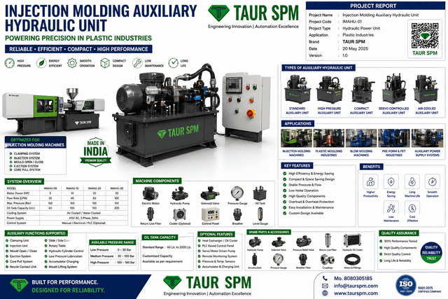 IMAHU-05 / 10 / 20 / 30   Injection Molding Auxiliary Hydraulic Unit