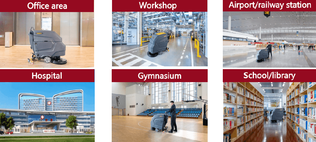 Walk-Behind Floor Scrubber Machine Scenarios Image