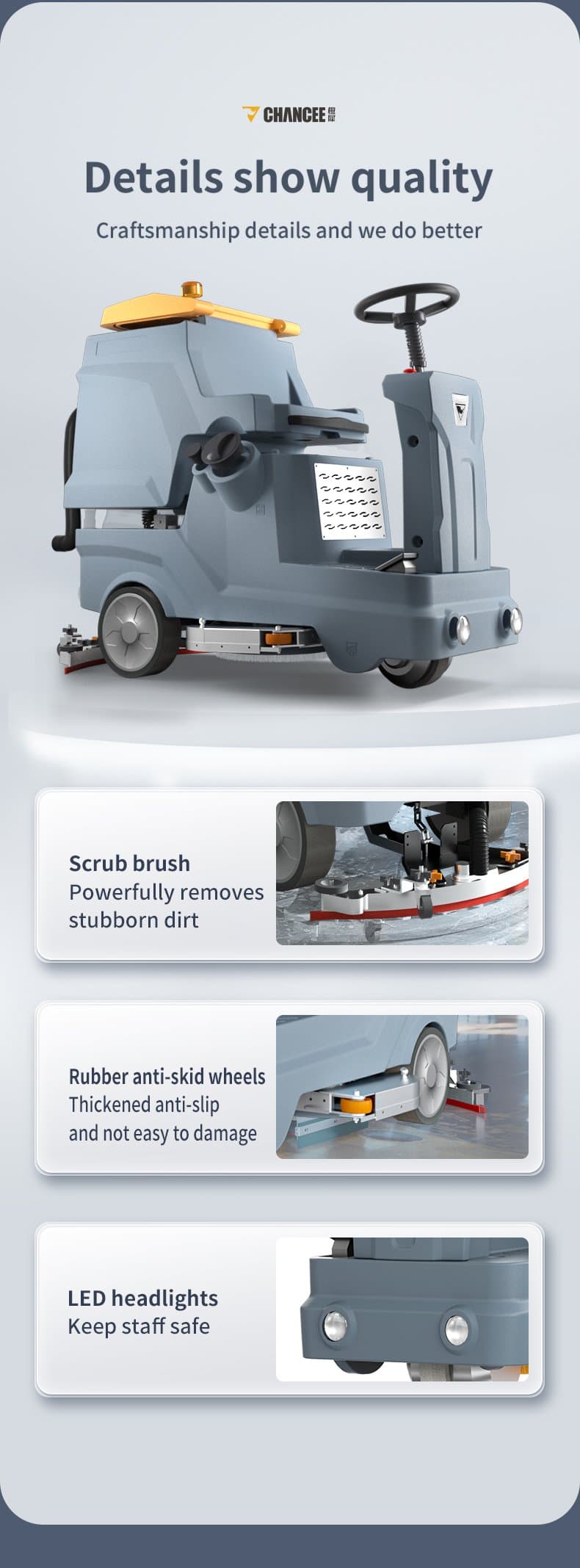 T-K79 Ride-On Floor Scrubber Scenarios Image