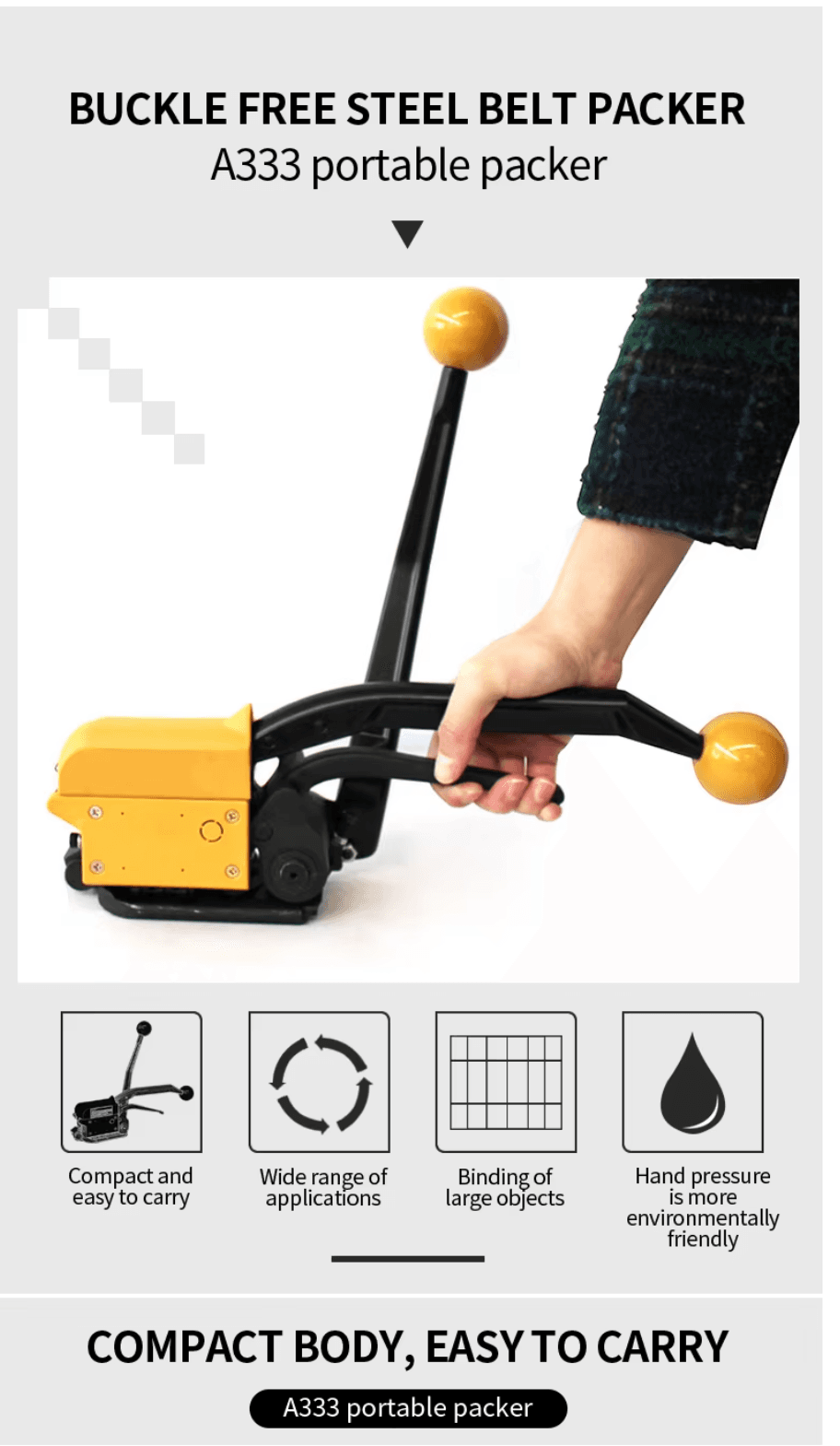 T-SH-S/SCManual Buckle-free Steel Strapping Machine Main Feature