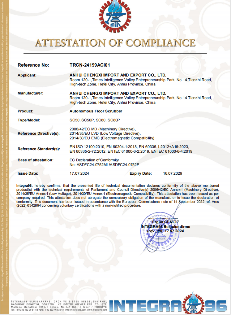 Autonomous Floor Scrubber-CE certification